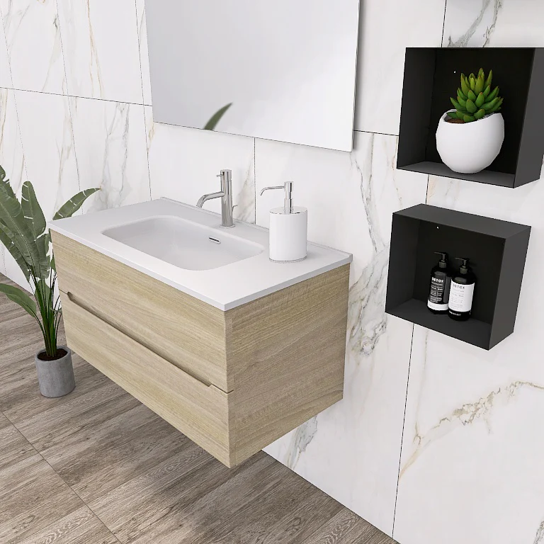 Pandora 02 - Mobile da Bagno Sospeso con lavabo in ceramica - Image 9