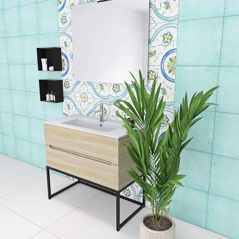 Pandora 07 - Mobile da Bagno a Terra con Elementi a Giorno - Image 10