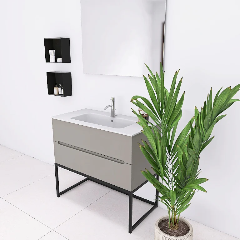 Pandora 07 - Mobile da Bagno a Terra con Elementi a Giorno - Image 2