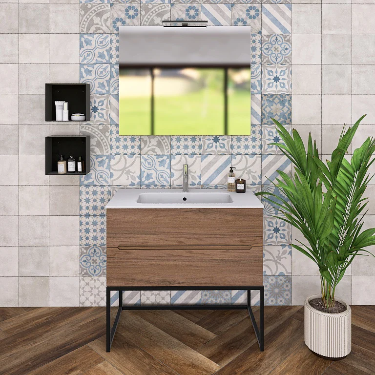 Pandora 07 - Mobile da Bagno a Terra con Elementi a Giorno - Image 3