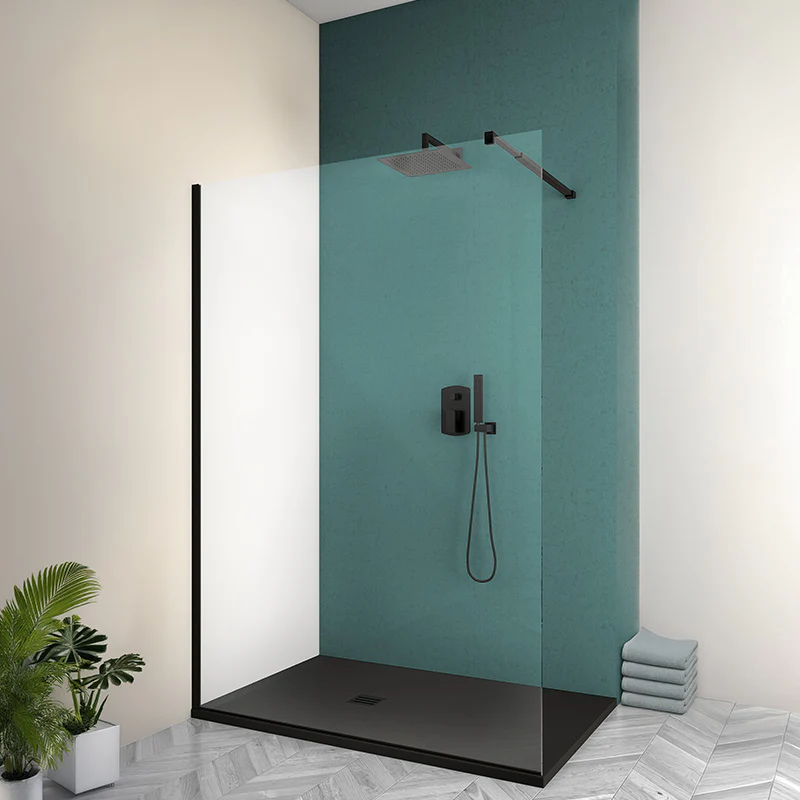 Panorama 8 Black - Parete doccia walk-in spessore 8 mm