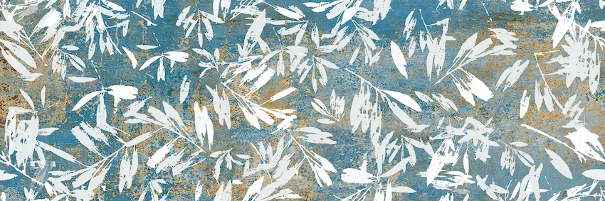 Papeete Tahiti Blue - Rivestimento Floreale Effetto Ossidato 25x75 - Image 3