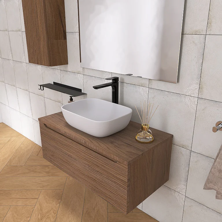 Penelope 03 - Mobile da Bagno Sospeso con top in tinta e lavabo in appoggio - Image 10