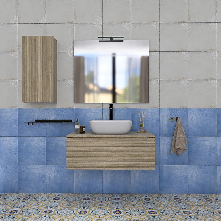 Penelope 03 - Mobile da Bagno Sospeso con top in tinta e lavabo in appoggio - Image 12