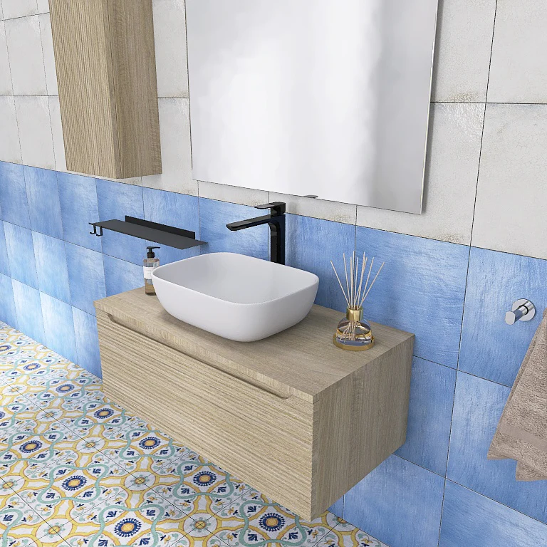Penelope 03 - Mobile da Bagno Sospeso con top in tinta e lavabo in appoggio - Image 13
