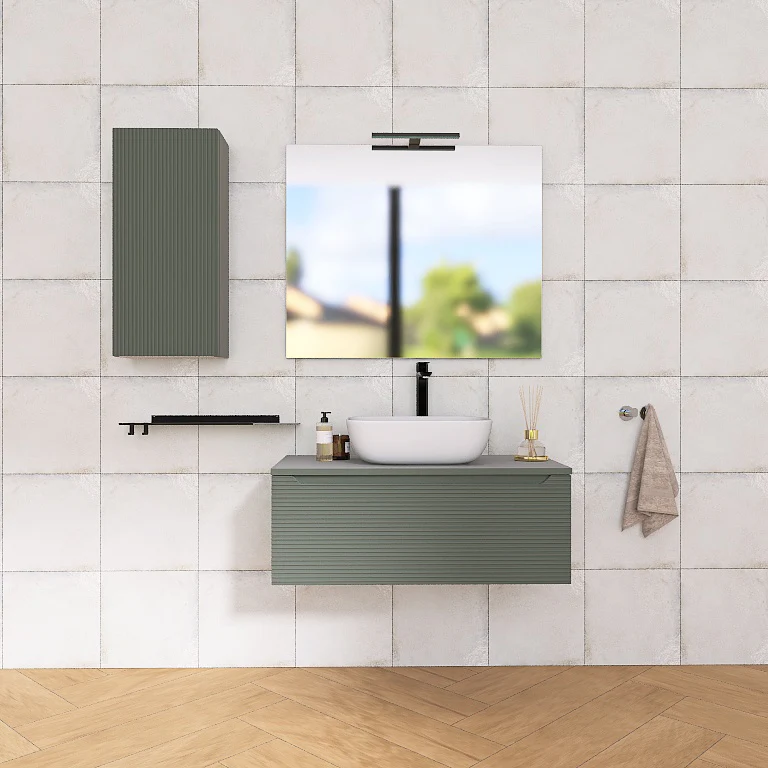 Penelope 03 - Mobile da Bagno Sospeso con top in tinta e lavabo in appoggio - Image 15