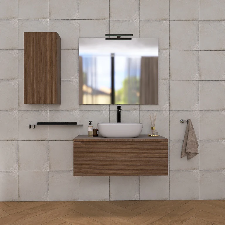 Penelope 03 - Mobile da Bagno Sospeso con top in tinta e lavabo in appoggio - Image 9