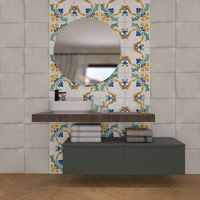 Penelope 04 - Mobile da Bagno Sospeso con mensolone ossidato - Image 14