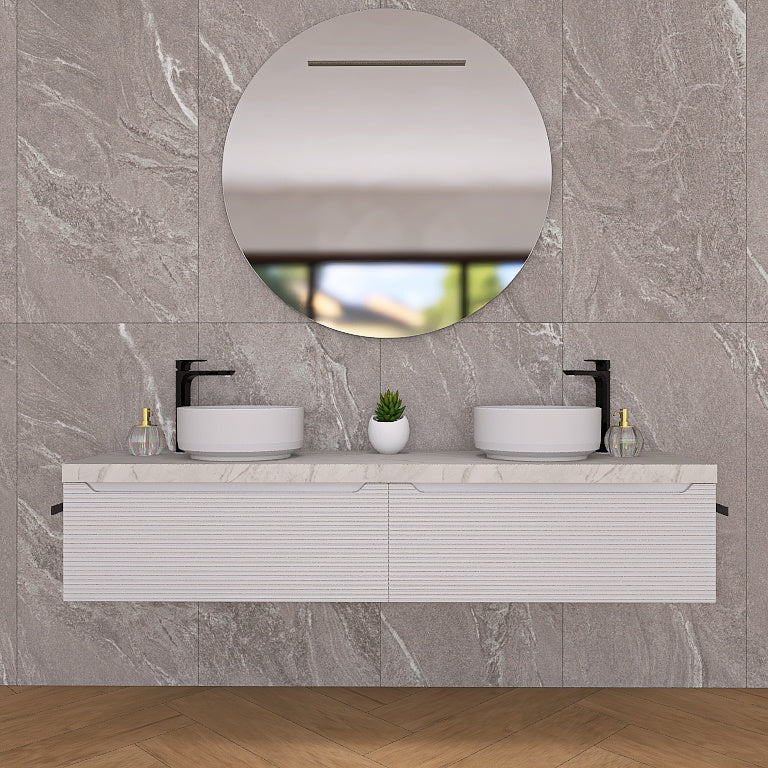 Penelope 07 - Mobile da Bagno Sospeso con doppio lavabo in ceramica - Image 2