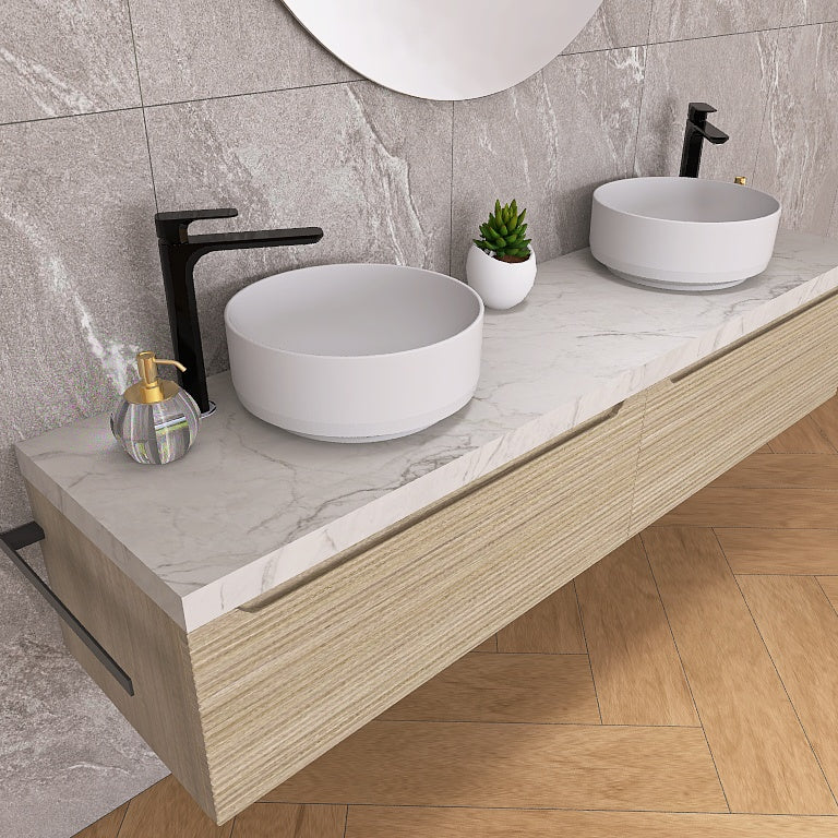 Penelope 07 - Mobile da Bagno Sospeso con doppio lavabo in ceramica - Image 7