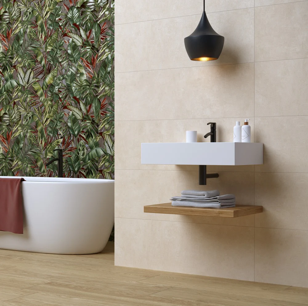 Vibes Beige - Rivestimento effetto resina opaco 33x100