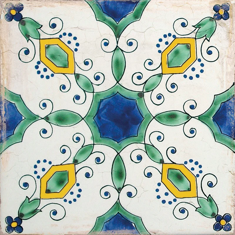 Vietri Maiolica Minori - Gres Porcellanato Decoro Maiolica 34x34 Stile Mediterraneo - Image 6
