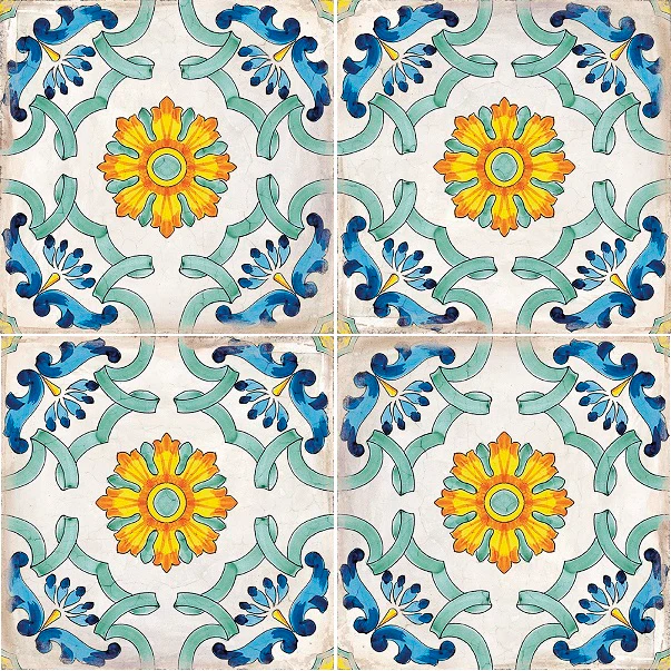 Vietri Maiolica Praiano - Gres Porcellanato Decoro Maiolica 34x34 Stile Mediterraneo - Image 9