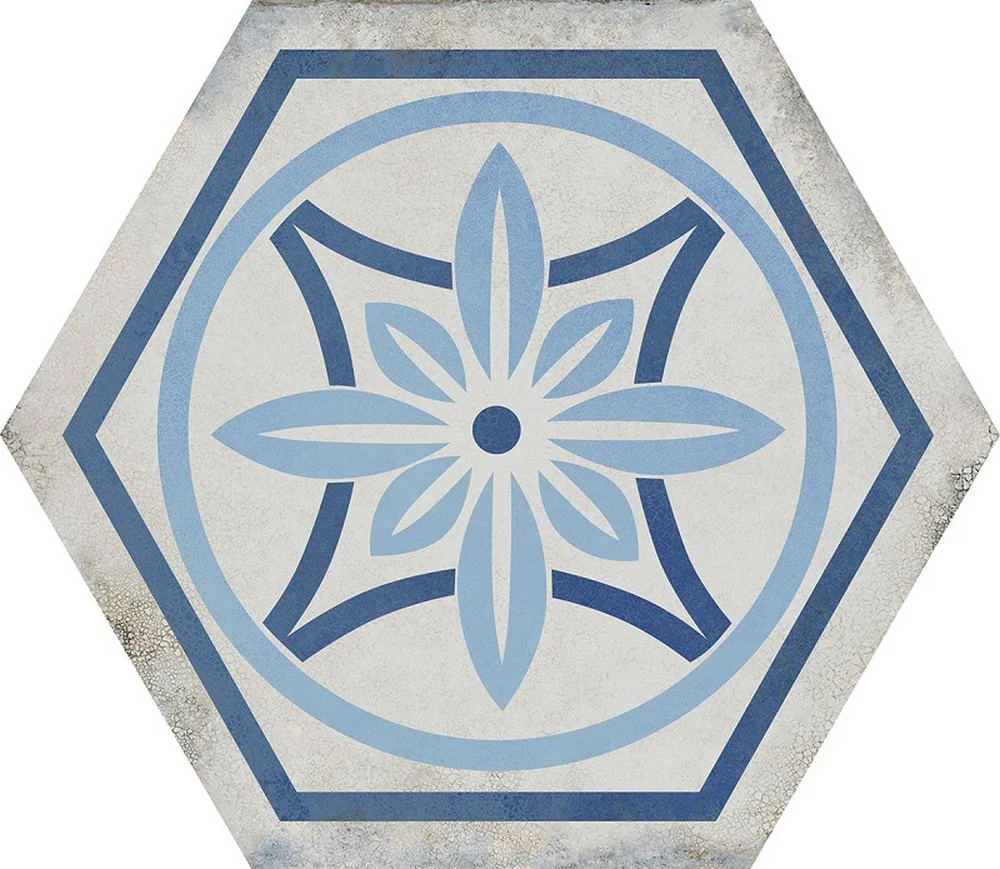 Vietri Esagono Decoro Mix - Gres Porcellanato Decoro Mix Cementina Esagonale 40x35 - Image 11