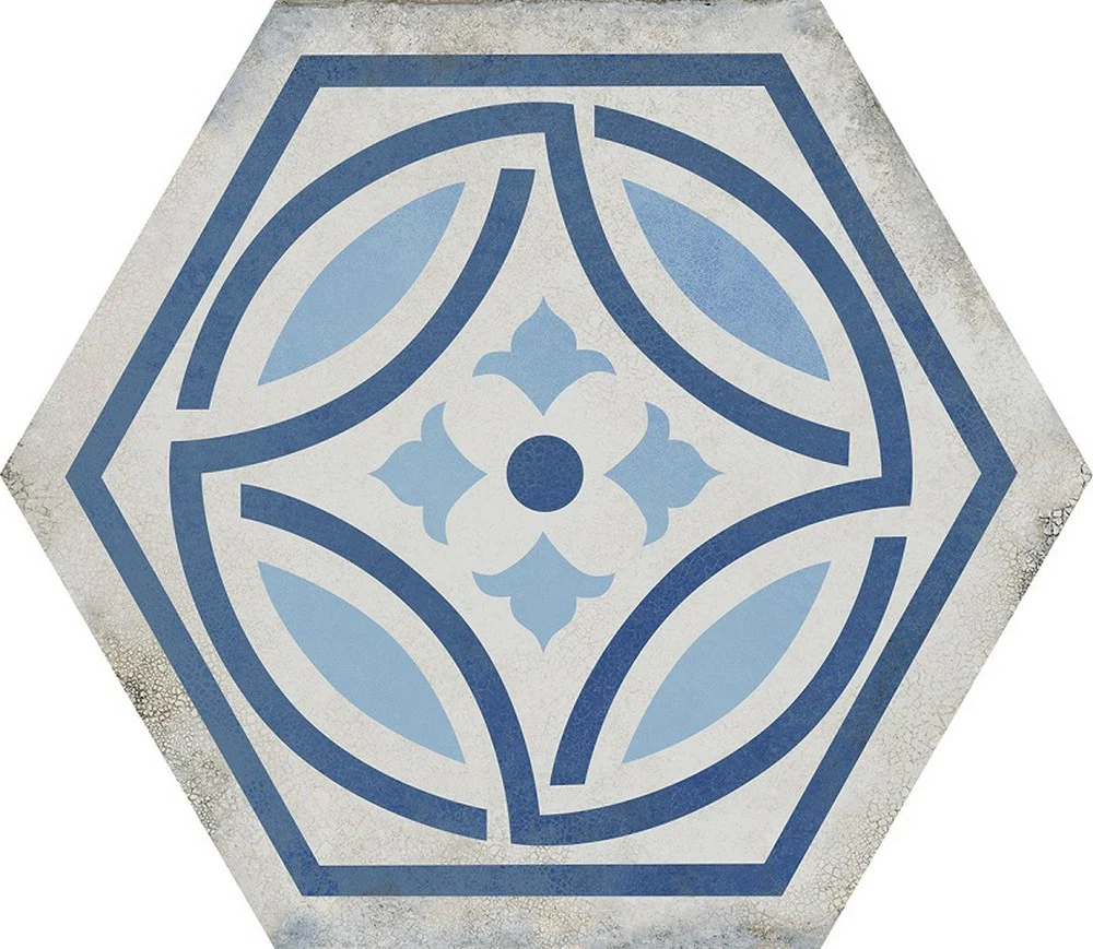 Vietri Esagono Decoro Mix - Gres Porcellanato Decoro Mix Cementina Esagonale 40x35 - Image 6