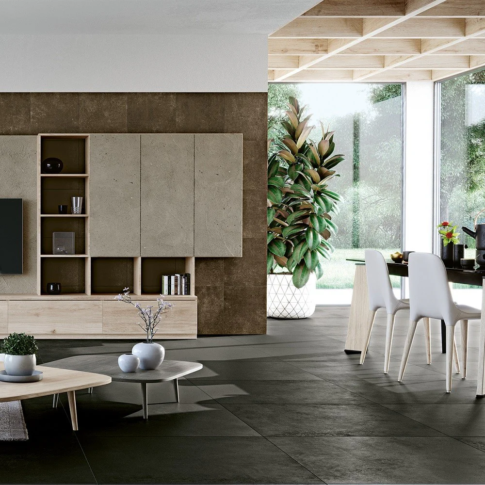 Materia Antracite 90x90 rettificato - Gres Porcellanato Effetto Cemento