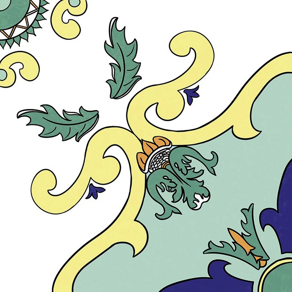 Colors Maiolica Favignana - Gres Porcellanato Decoro Rosone Blu 34x34 Stile Vietri - Image 3