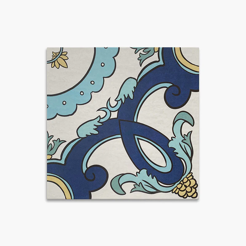 Colors Maiolica Pantelleria - Gres Porcellanato Decoro Rosone Blu 34x34 Stile Vietri - Image 4