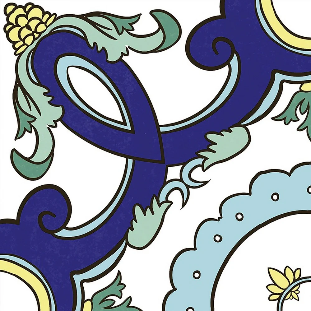 Colors Maiolica Pantelleria - Gres Porcellanato Decoro Rosone Blu 34x34 Stile Vietri - Image 8