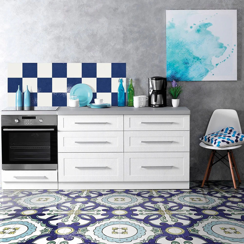 Colors Maiolica Pantelleria - Gres Porcellanato Decoro Rosone Blu 34x34 Stile Vietri - Image 9
