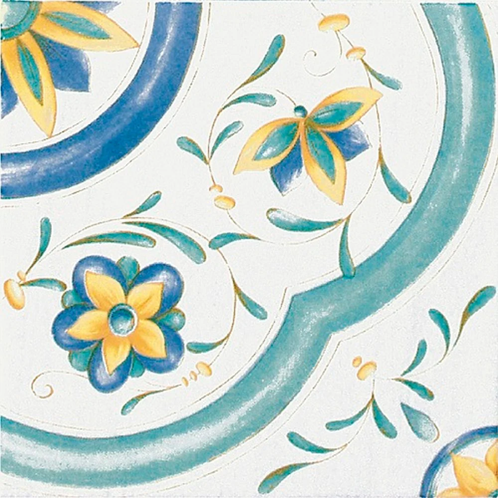 Antiche Riggiole Napoletane Decoro Posillipo - Gres Porcellanato Decorativo 34x34 Stile Maioliche Vietresi - Image 7