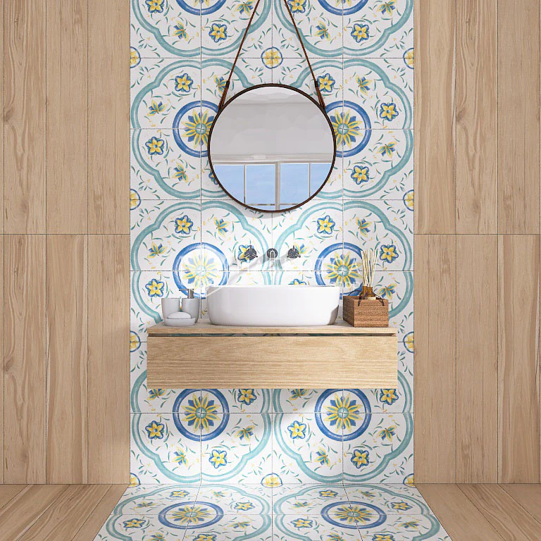 Antiche Riggiole Napoletane Decoro Posillipo - Gres Porcellanato Decorativo 34x34 Stile Maioliche Vietresi - Image 9