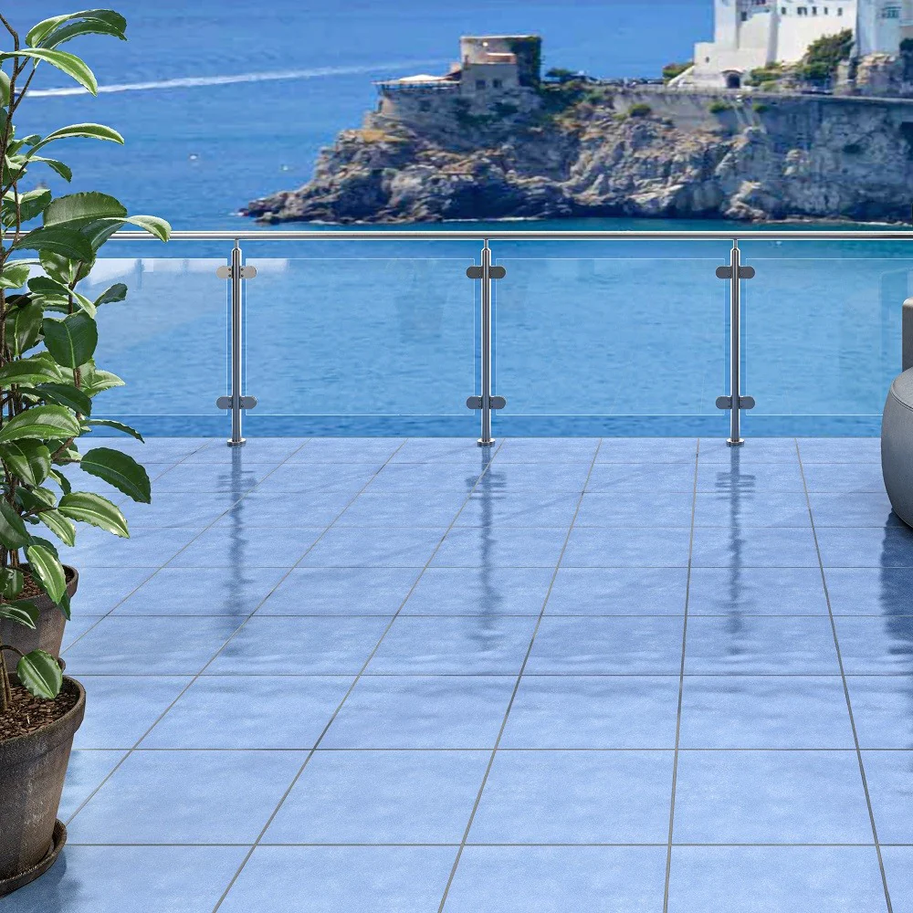 Palinuro Azzurro - Gres Porcellanato Tinta Unita Azzurro 34x34 Lucido
