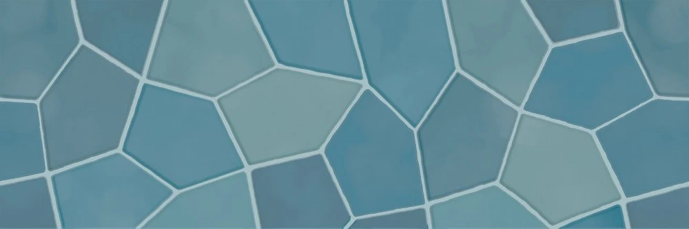 Fiji Murano Acqua - Rivestimento Bagno Decoro Blu Avio 25x75 Pasta Bianca Rettificata - Image 2
