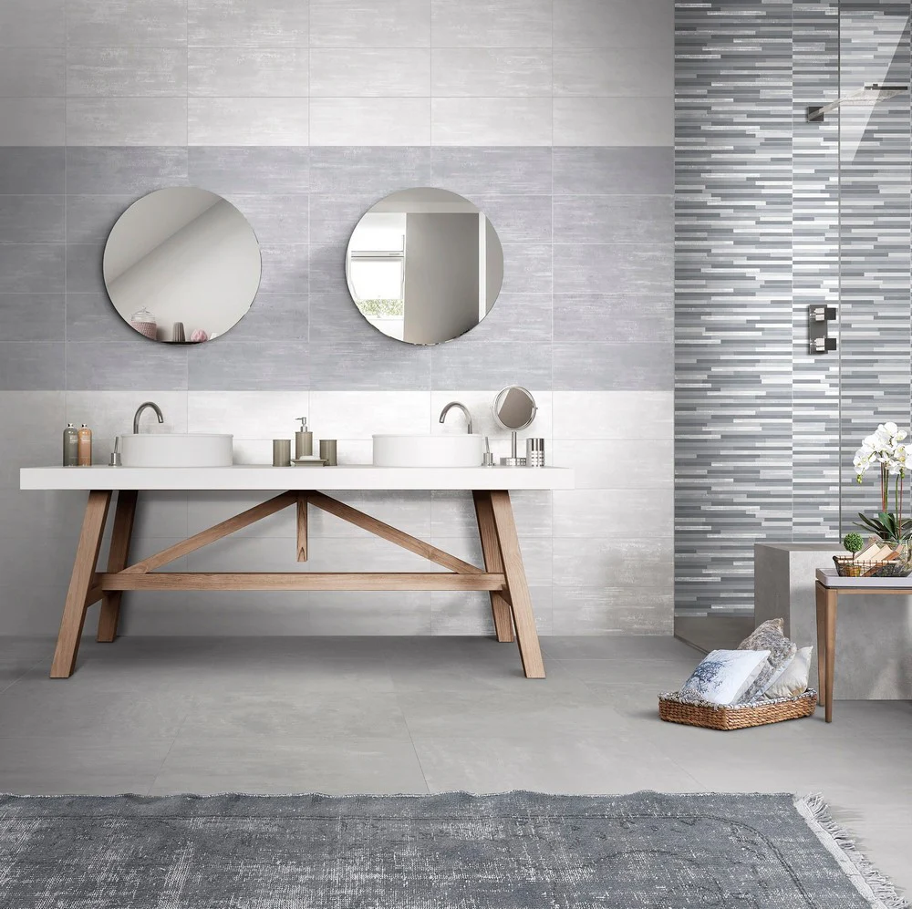 Étoile Blanc - Rivestimento Bagno Effetto Cemento 20x50