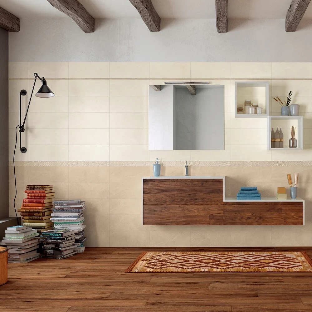 Habita Avorio - Rivestimento Bagno Effetto Pietra 20x50