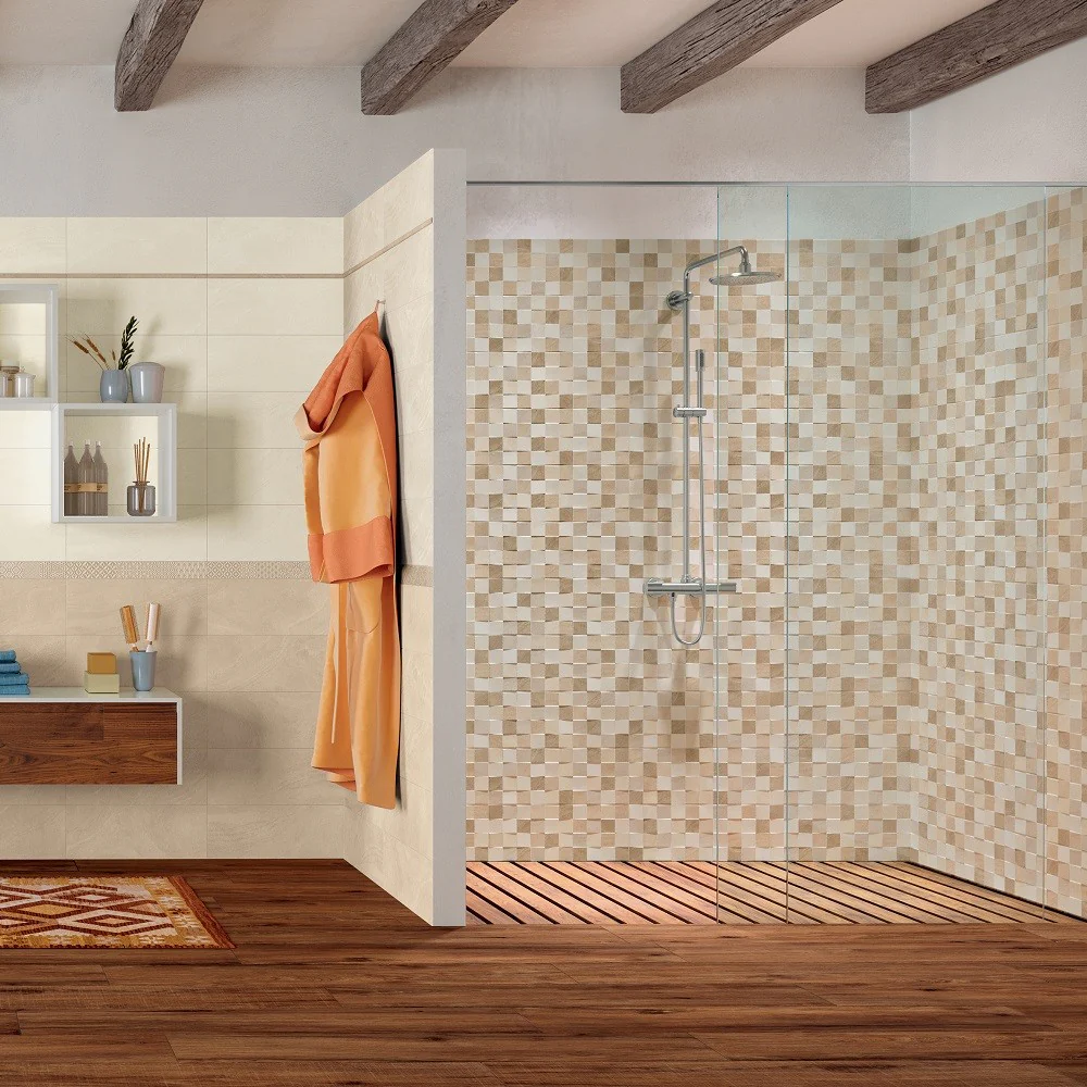 Habita Square Beige - Rivestimento Effetto Pietra 20x50 Decoro