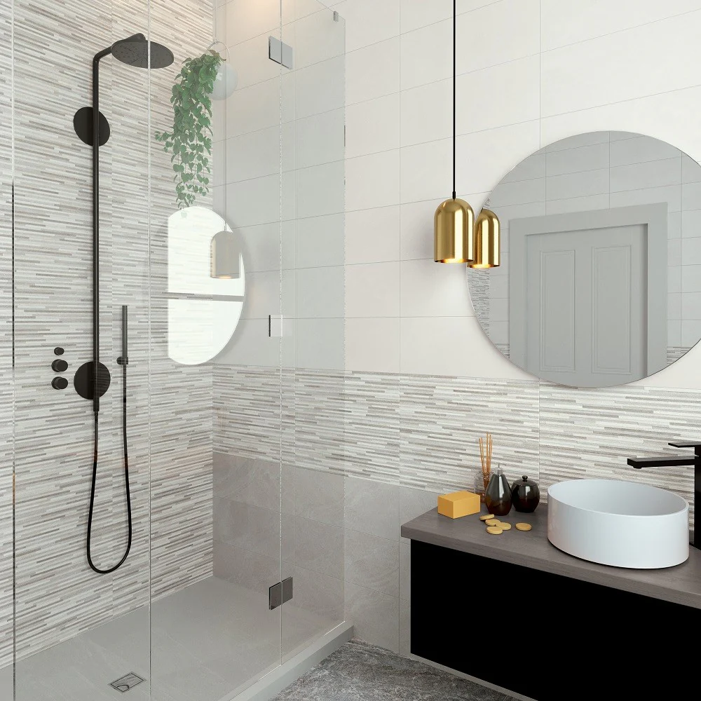Habita Ghiaccio - Rivestimento Bagno Effetto Pietra 20x50