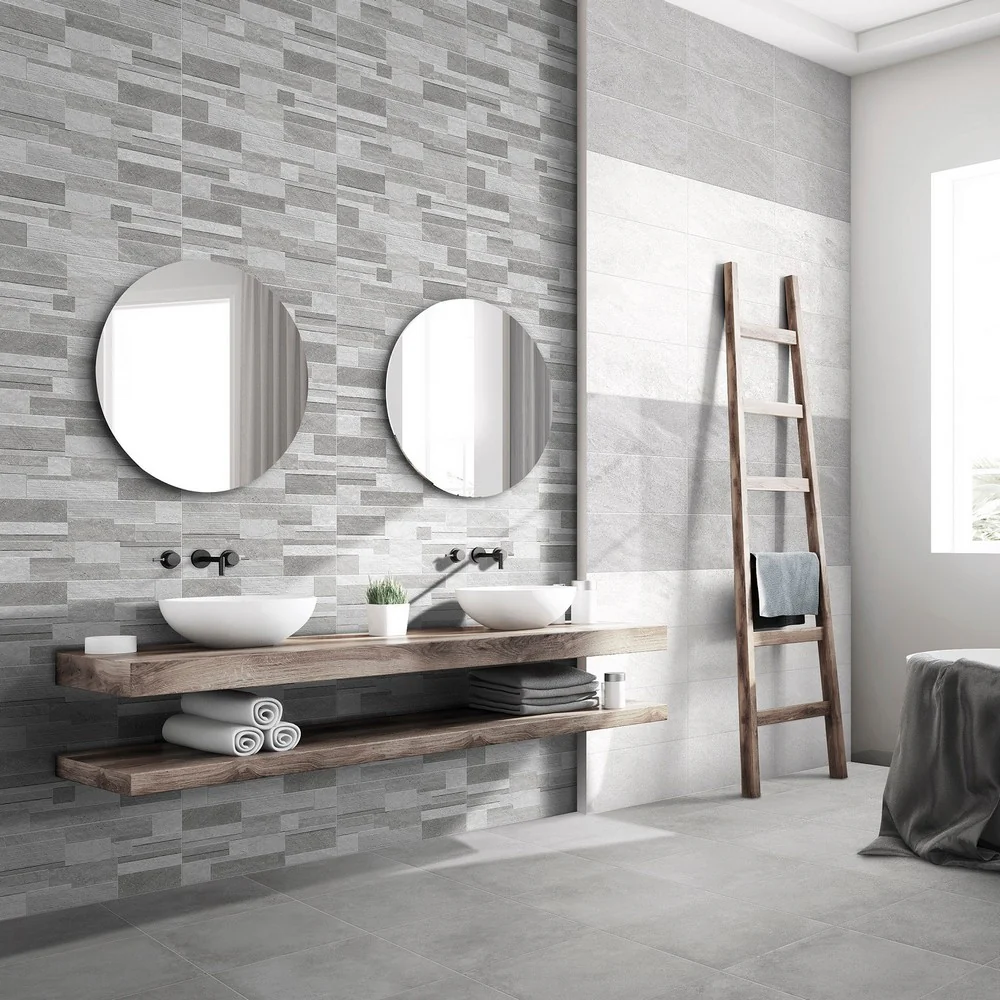 Polis Cenere - Rivestimento Bagno Effetto Pietra 20x50