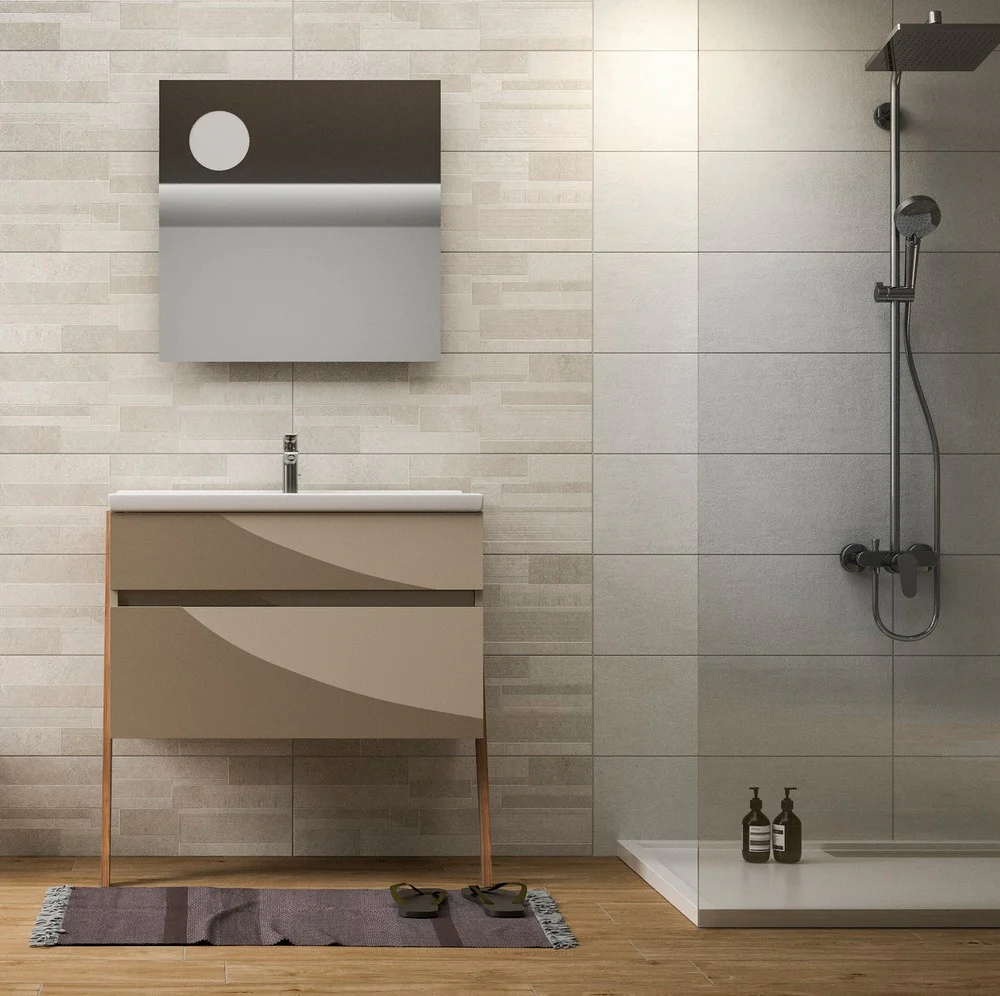 Native Wallbrick Beige - Rivestimento Bagno Effetto Pietra Decoro Muretto 25x75