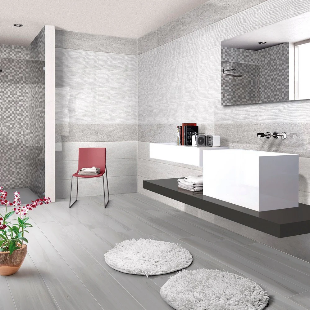 Trani Perla - Rivestimento Bagno Effetto Travertino 25x60