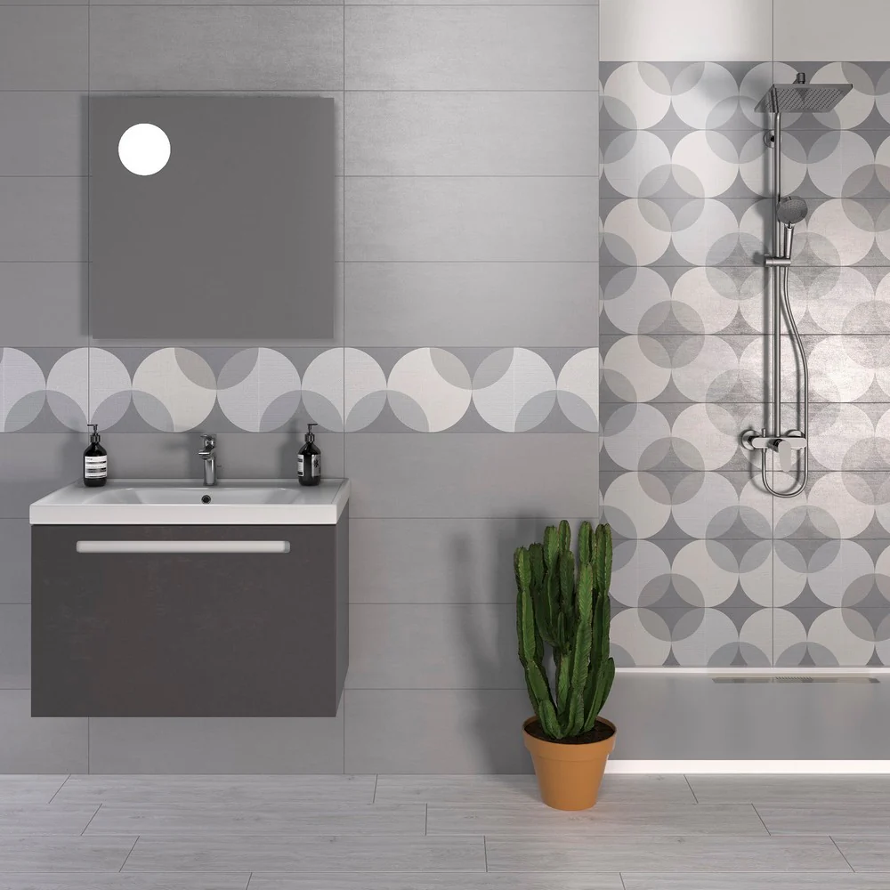 Naif Acciaio - Rivestimento Bagno Tinta Unita Grigio 25x75 - Image 3
