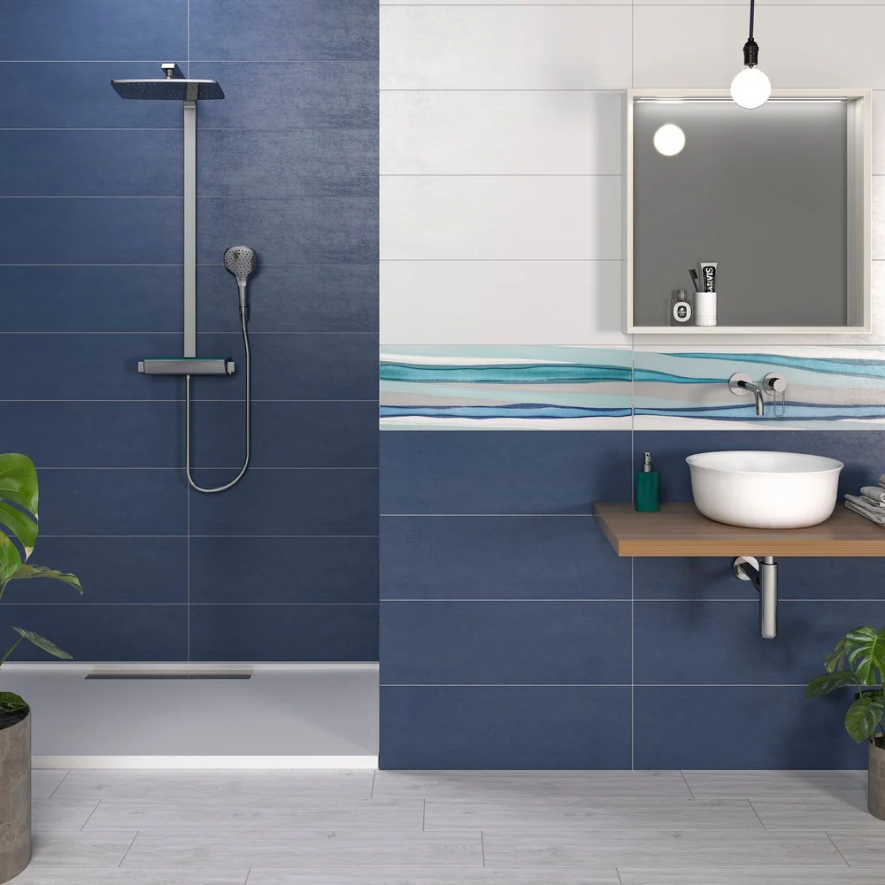 Naif Velluto Blu - Rivestimento Bagno Tinta Unita Blu Scuro 25x75 - Image 3