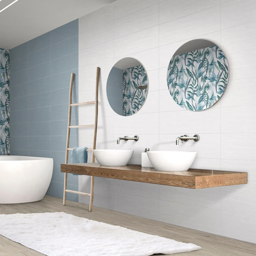 Nuance Avio - Rivestimento Bagno Tinta Unita Blu Avio 25x75