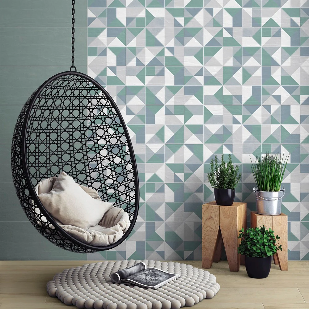 Nuance Verde - Rivestimento Bagno Tinta Unita Colorato 25x75