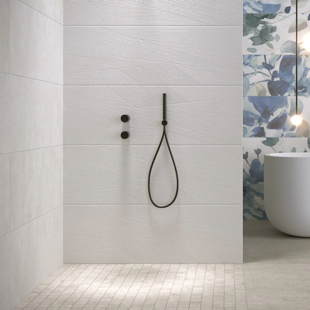 Vibes Struttura Leaf - Rivestimento effetto resina opaco 33x100 bianco