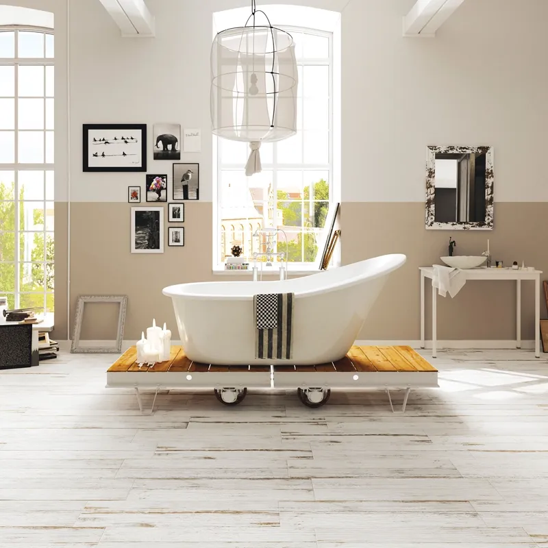 Plank Bistrot Bianco - Gres porcellanato Effetto Legno Naturale 30x120 Rettificato