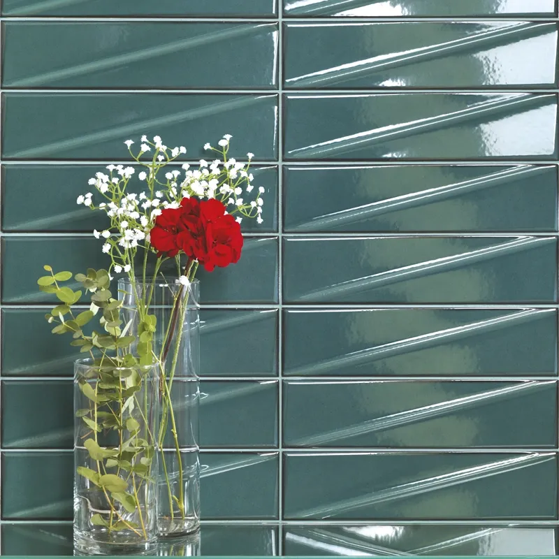 Pulse Emerald – Rivestimento Ceramico Effetto Mattoncino 7x30