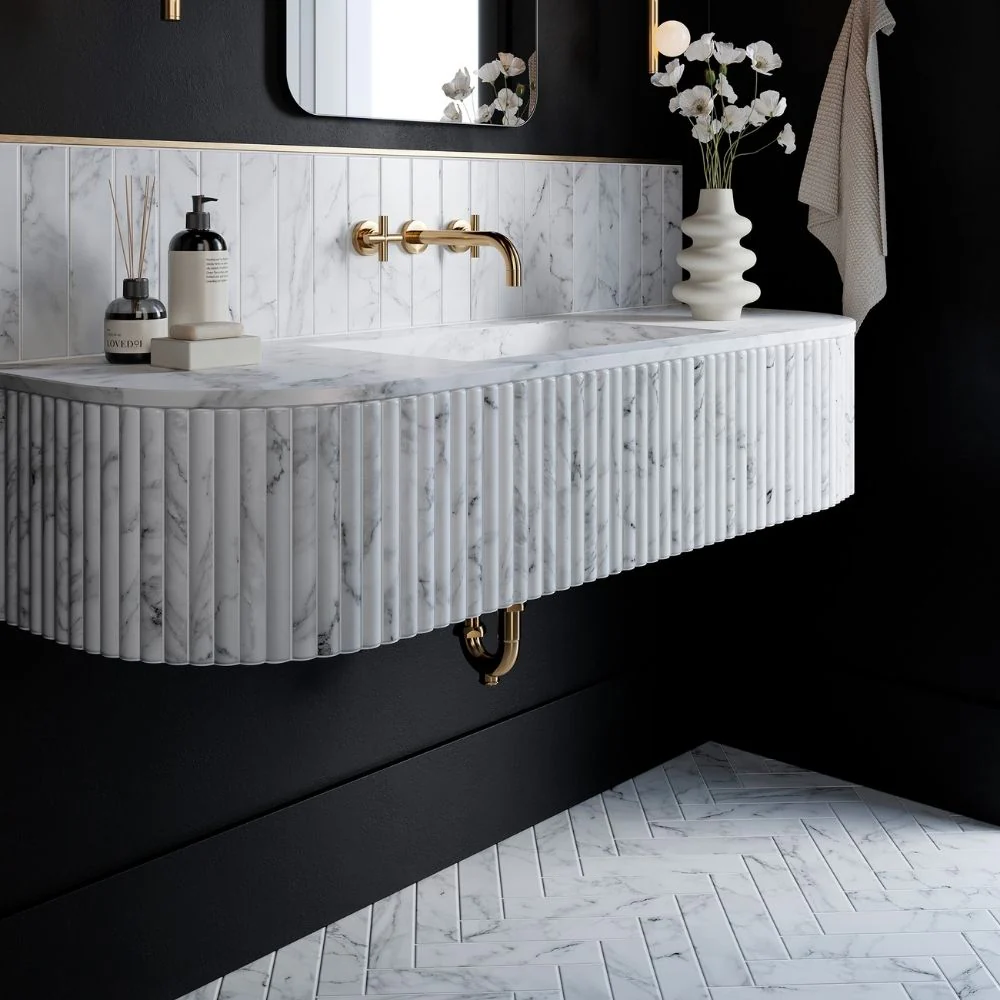 Puro Volte Carrara 12.5x25 - Gres Effetto Marmo Opaco a Rilievo