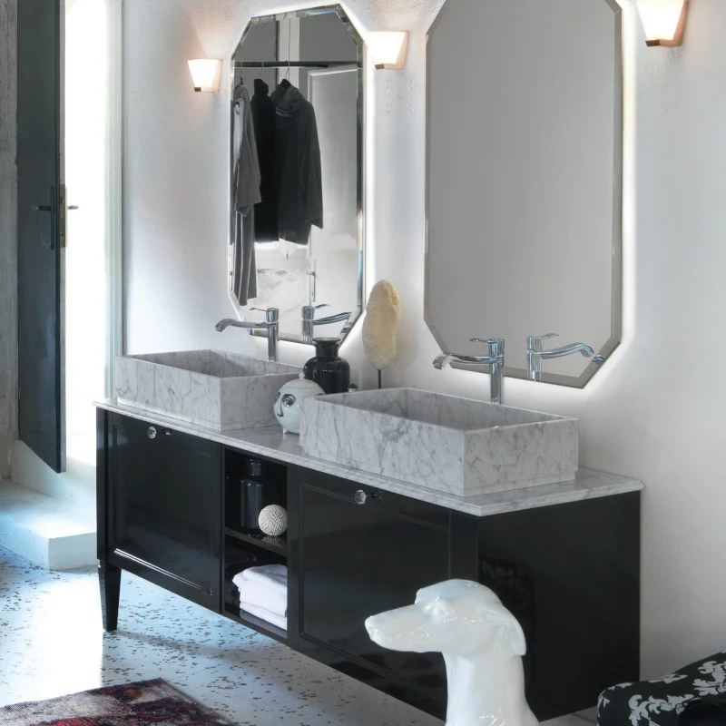 Ricordi - Mobile Bagno A Terra con Lavabi in Marmo di Carrara