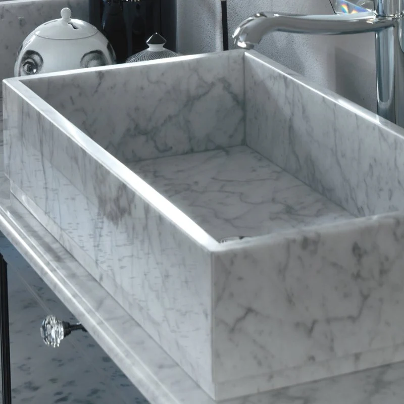 Ricordi - Mobile Bagno A Terra con Lavabi in Marmo di Carrara - Image 3