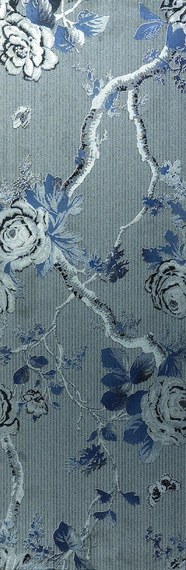 Roi Soleil Blu - Decoro Floreale Opaco 24x72 - Image 2
