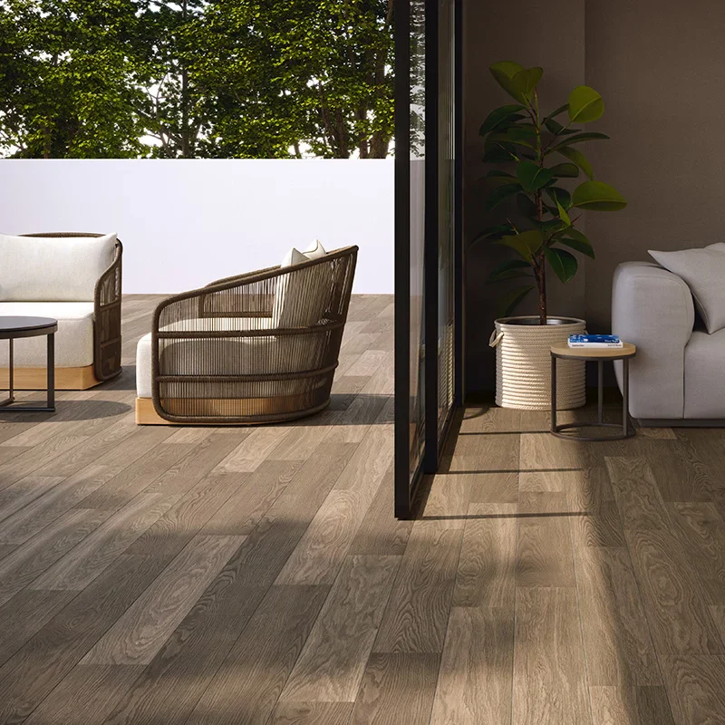 Rovere Moro Antiscivolo R11 - Gres Effetto Legno Per Esterni 20x120 Rettificato