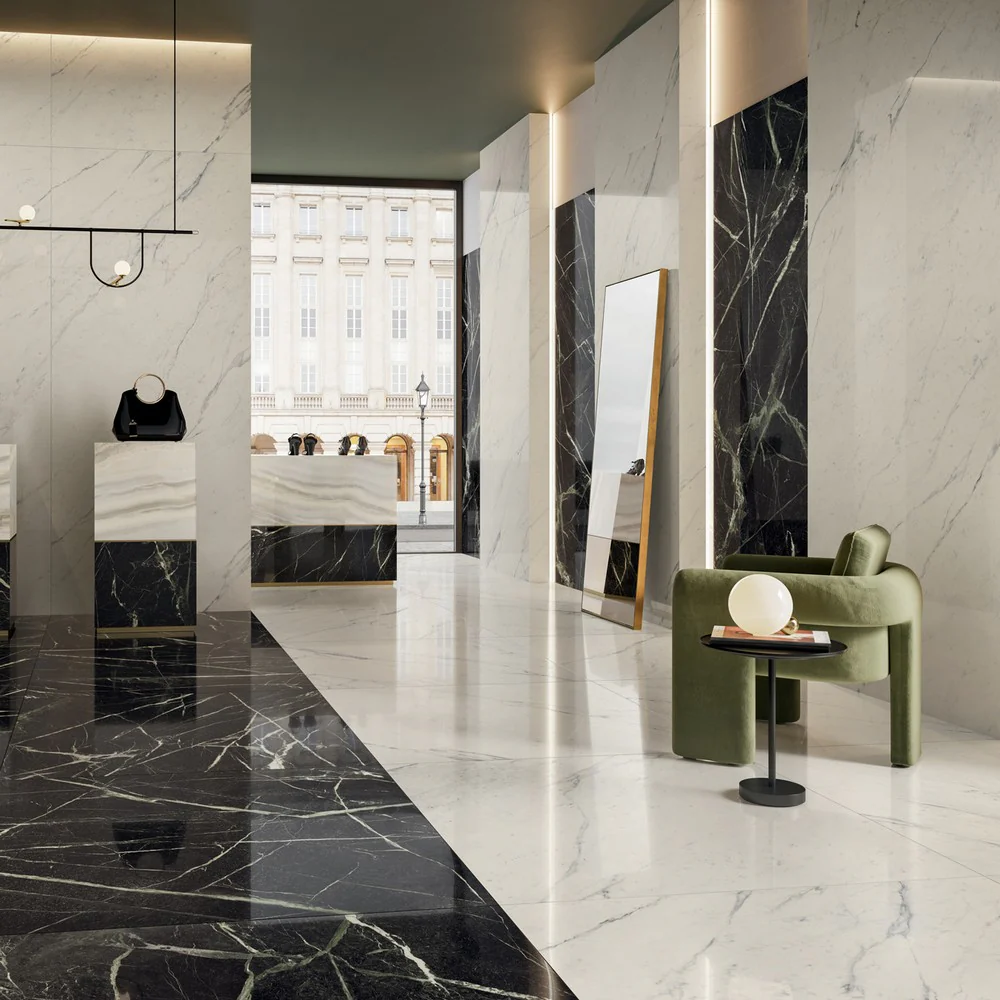 Sahara White Lux - Gres Porcellanato Effetto Marmo lucido 60x120