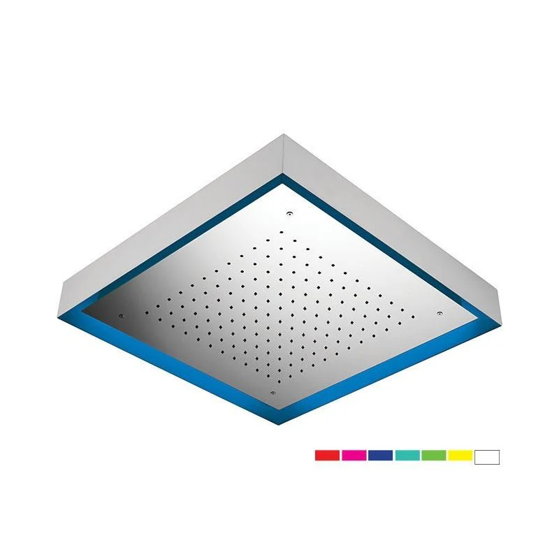Soffione a soffitto in Acciaio Inox con luce Led a 7 colori