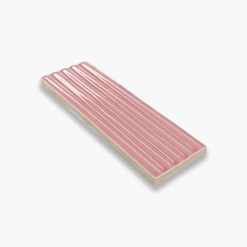 Stock Piastrelle Mattoncino Rosa a Rilievo- Rivestimento Lucido 5x15 SCONTATO